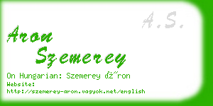 aron szemerey business card